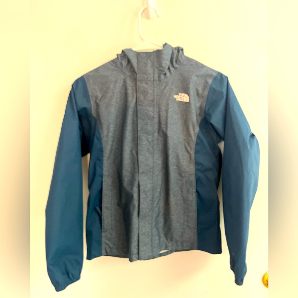 The North Face Girls Two Tone Blue Rain Jacket size M(10-12)